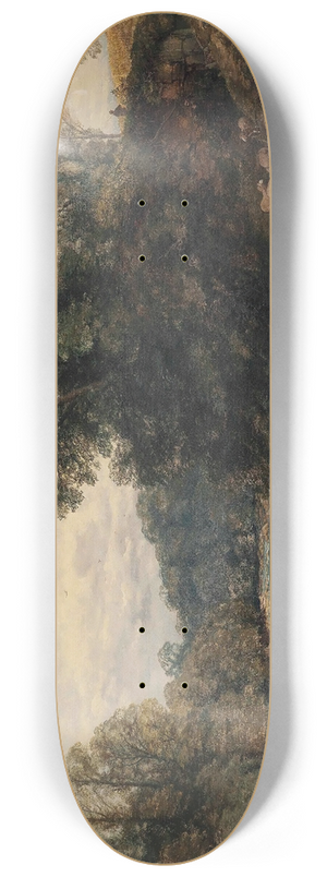 Thomas Sidney Cooper - Cattle And Sheep At The Rivers Edge 8.25 inch art skate deck