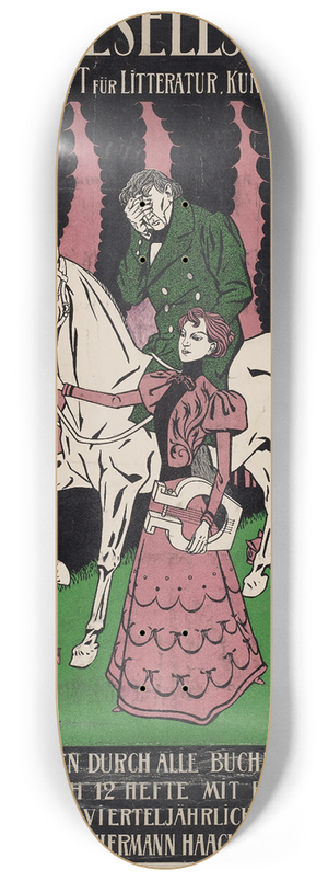 Thomas Theodor Heine - Werbeplakat fr die Zeitschrift Die Gesellschaft 8.25 inch art skate deck