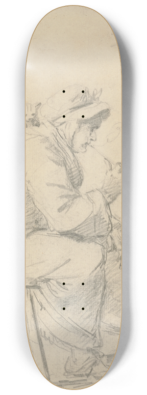Thomas Worlidge - An Old Woman Smoking a Pipe 8.25 inch art skate deck
