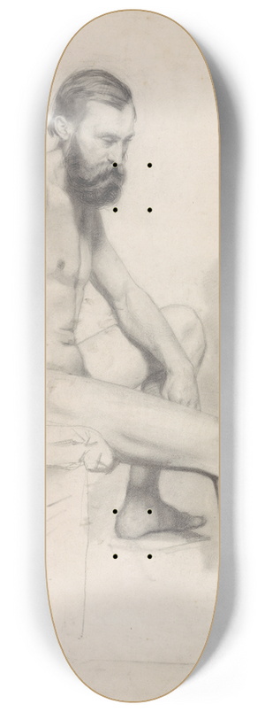 August Alleb - Studie van een zittend mannelijk naakt, naar rechts 8.25 inch art skate deck August Alleb - Studie van een zittend mannelijk naakt, naar rechts 8.25 inch art skate deck