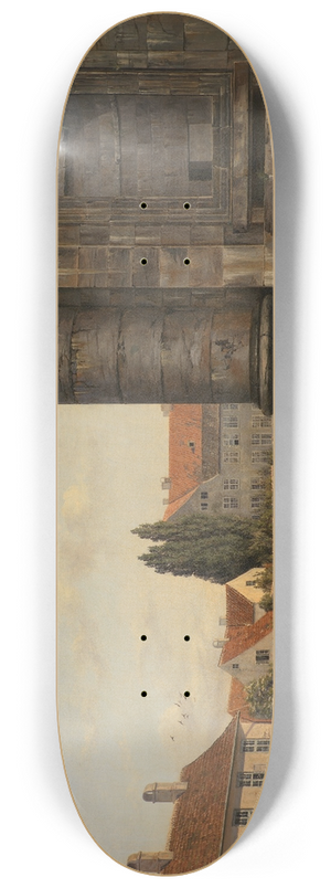 Thorald Lsse - View of Marmorpladsen withe Ruins of the Uncompleted Frederiks Church in Copenhagen 8.25 inch art skate deck