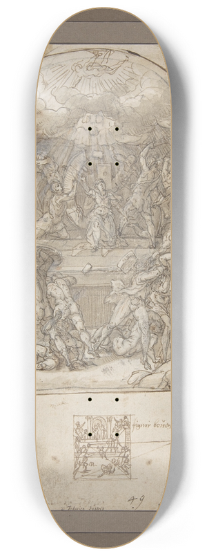 Tiburzio Passarotti - The Martyrdom of St. Catherine 8.25 inch art skate deck