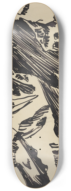 August Babberger - Berglandschaft im Bergell. 8.25 inch art skate deck