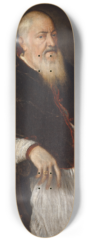 Titian - Filippo Archinto (born about 1500, died 1558), Archbishop of Milan 8.25 inch art skate deck