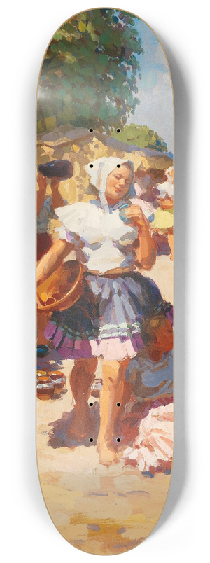 Tivadar Josef Mousson - Pottery Market 8.25 inch art skate deck