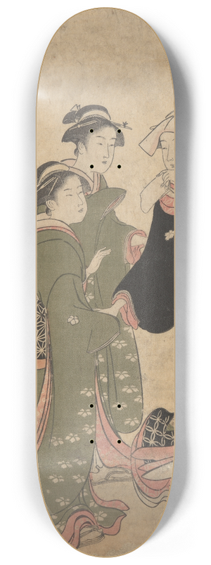 Torii Kiyonaga - Courtesan Followed by Shinso and Two Kamuro 8.25 inch art skate deck