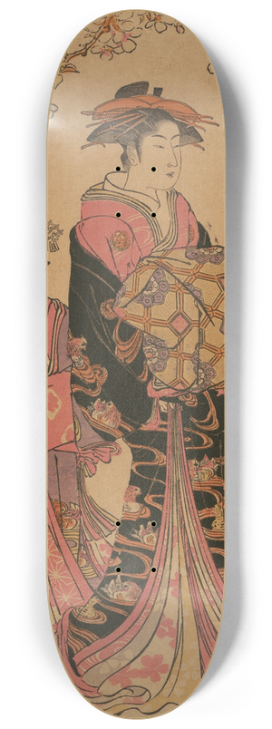 Torii Kiyonaga - First Duty of Hiinagata Wakana (Hiinagata Wakana no Hatsumoy) 8.25 inch art skate deck