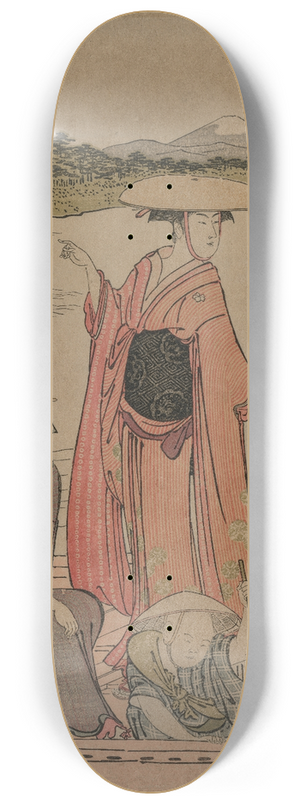 Torii Kiyonaga - Passengers in a Ferry Boat on the Sumida River 8.25 inch art skate deck