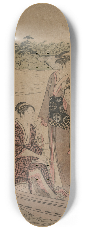 Torii Kiyonaga - Passengers in a Ferry Boat on the Sumida River 8.25 inch art skate deck