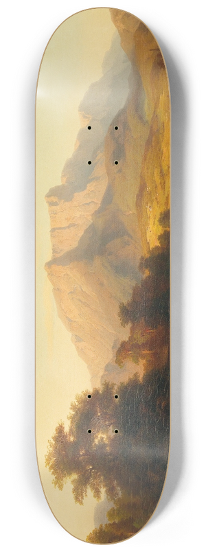 August Becker - Blick Auf Den Untersberg Im Abendlicht 8.25 inch art skate deck