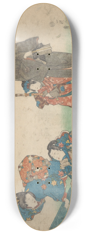 Toyokuni Utagawa - Stage Scene; Four Actors 8.25 inch art skate deck