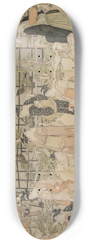 Toyokuni Utagawa - Visitors to the Shika Tea House 8.25 inch art skate deck