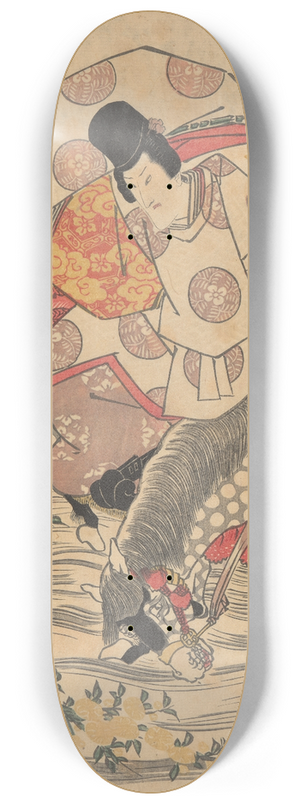 Toyokuni Utagawa - Warrior on Horse Wading River 8.25 inch art skate deck