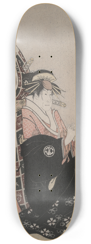 Tshsai Sharaku - The Actors Segawa Kikunojo III as the Courtesan Katsuragi and Sawamura Sojuro III as Nagoya Sanza from the play Three Parasols of theCourtesan 8.25 inch art skate deck