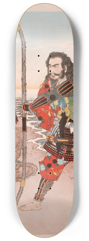Tsukioka Yoshitoshi - Chinzei Hachir Tametomo with Two Islanders on the Beach at Ashijima 8.25 inch art skate deck