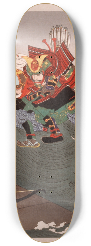 Tsukioka Yoshitoshi - Funada Nyd Yoshimasa Grappling with Sachj Nitta Yoshisada in Midair 8.25 inch art skate deck