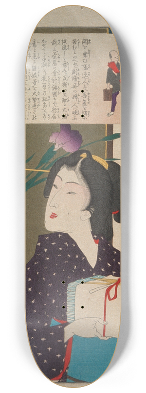 Tsukioka Yoshitoshi - Geisha Carrying Hand Towels at 6;00 p.m. 8.25 inch art skate deck