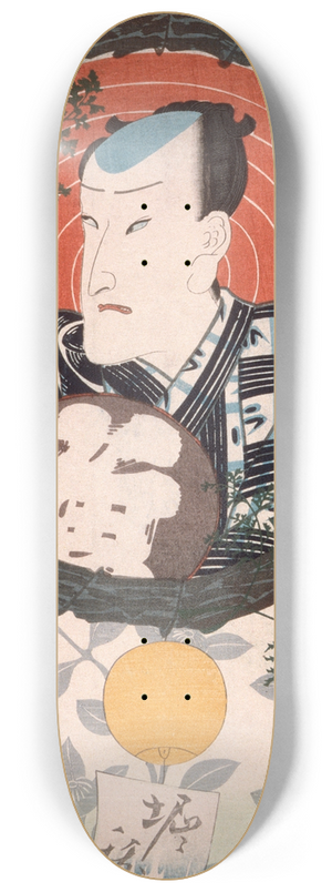 Tsukioka Yoshitoshi - Ichimura Kakitsu Holding an Inscribed Fan 8.25 inch art skate deck