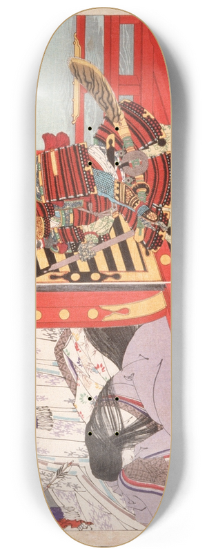 Tsukioka Yoshitoshi - Minamoto no Yoshitsune Rescuing Kenrei Monin during the Battle of Dannoura 8.25 inch art skate deck
