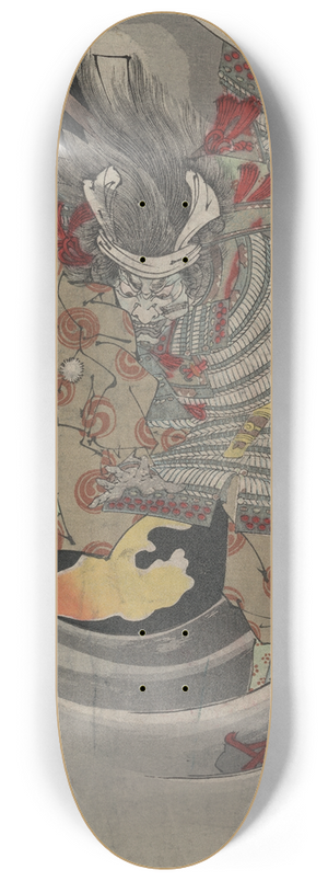Tsukioka Yoshitoshi - Nunobiki no Taki Akugenta Yoshihira no Naniwa Jir o Utsu 8.25 inch art skate deck