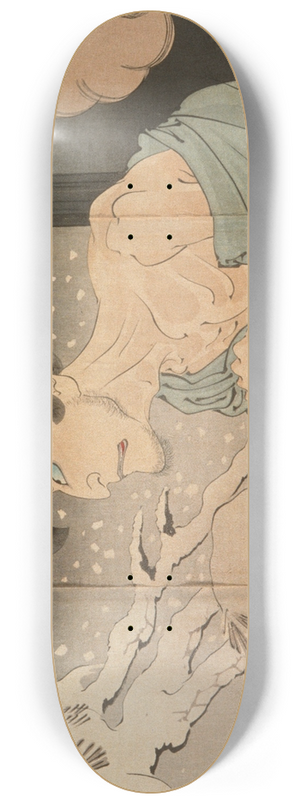 Tsukioka Yoshitoshi - Snow; The Actor Onoe Baik V as Iwakura no Sgen 8.25 inch art skate deck