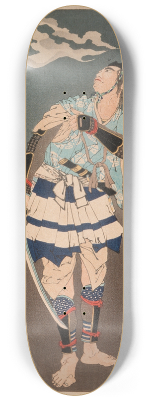 Tsukioka Yoshitoshi - Soga no Gor Tokimune Viewing the Moon after Rain in the Mountains 8.25 inch art skate deck