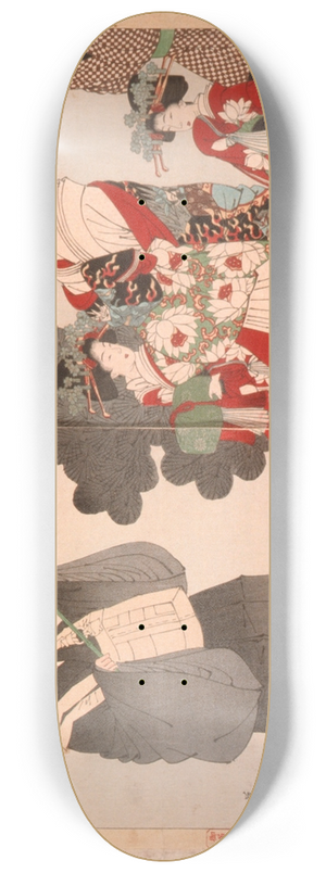 Tsukioka Yoshitoshi - The Story of the Courtesan Jigokuday and Priest Ikky 8.25 inch art skate deck