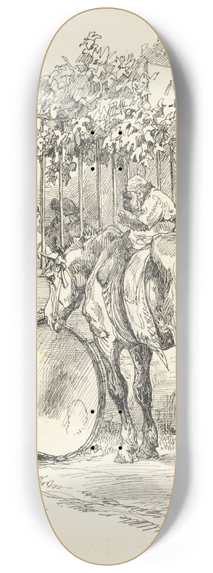 Auguste Andre Lanon - Horse with Monkey on Back 8.25 inch art skate deck
