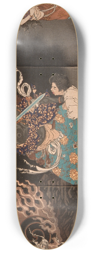 Tsukioka Yoshitoshi - Yten Swallowing the Sword of Fud 8.25 inch art skate deck