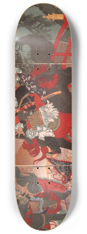 Tsukioka Yoshitoshi - Zhang Fei on the Long Sloped Bridge Turning Away One Million Wei Troops with a Powerful Stare 8.25 inch art skate deck