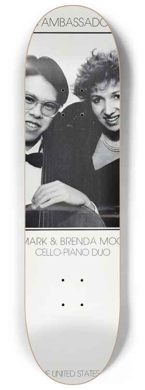 U.S. Information Agency - Artistic Ambassador (USA): Andrew Mark & Brenda Moore Miller, Cello-Piano Duo 8.25 inch art skate deck