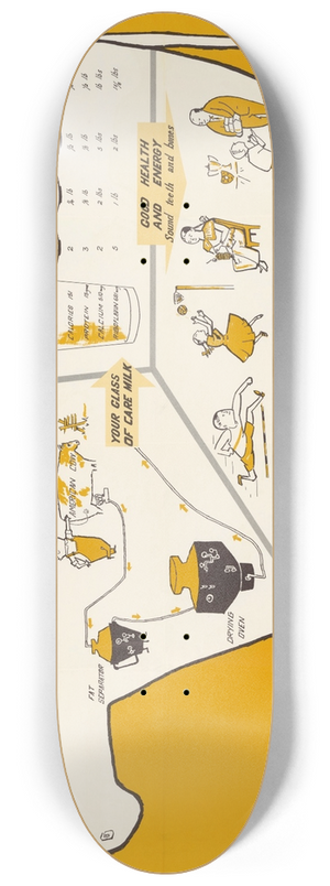 U.S. Information Agency - Care Milk 8.25 inch art skate deck
