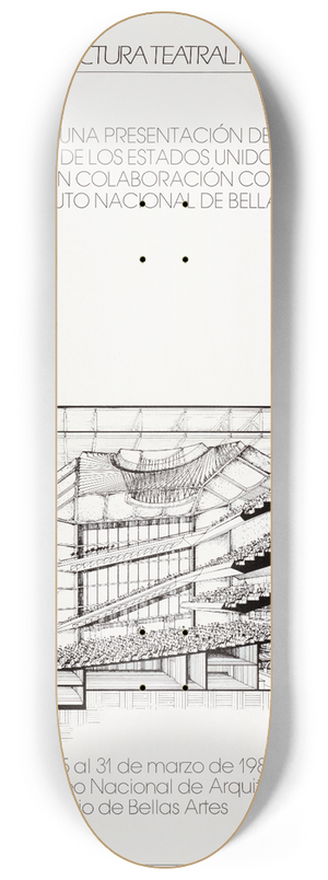 U.S. Information Agency - Dibujos De Arquitectura Teatral Por George Izenour 8.25 inch art skate deck