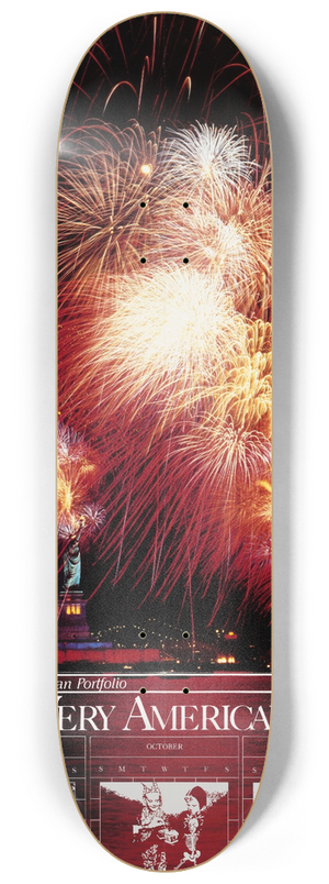 U.S. Information Agency - JULY. Four Very American Days 8.25 inch art skate deck