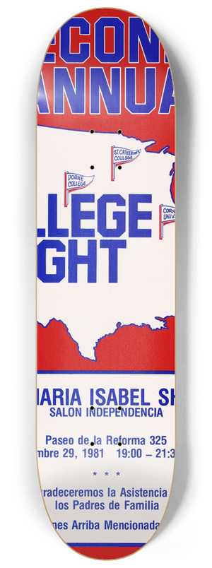 U.S. Information Agency - Second Annual College Night. 8.25 inch art skate deck