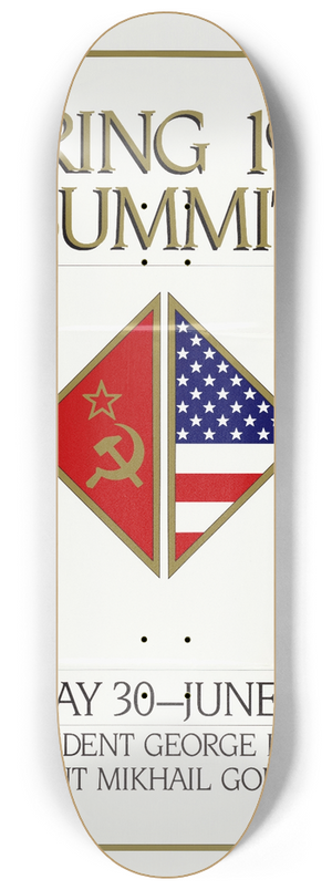 U.S. Information Agency - Spring 1990 Summit May 30- June 3. President George Bush, President Mikhail Gorbachev 8.25 inch art skate deck