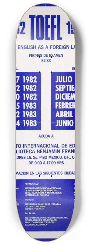 U.S. Information Agency - TOEFL 1982-1983 8.25 inch art skate deck