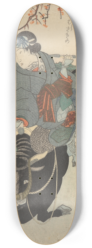 Utagawa Kunimaro - Woman Riding on the Back of a Bull 8.25 inch art skate deck