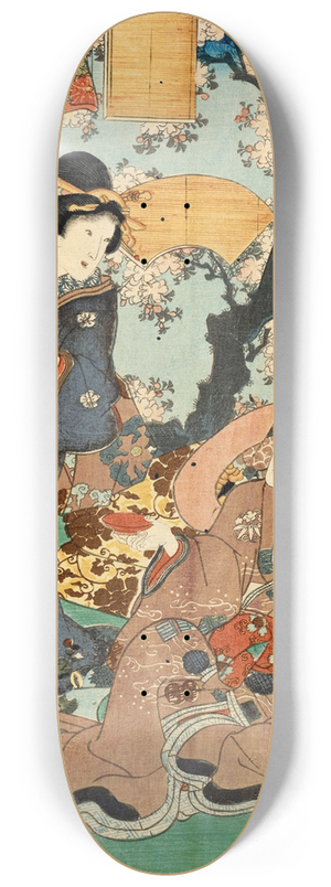 Utagawa Kunisada II - Hanachirusato 8.25 inch art skate deck