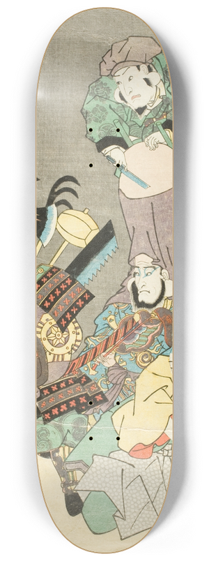 Utagawa Kunisada (Toyokuni III) - Actors as Ebisu, Fukurokuju, Benkei, Fox and Hunter in the Style of tsu-e 8.25 inch art skate deck