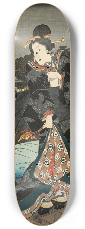 Utagawa Kunisada (Toyokuni III) - Black 8.25 inch art skate deck