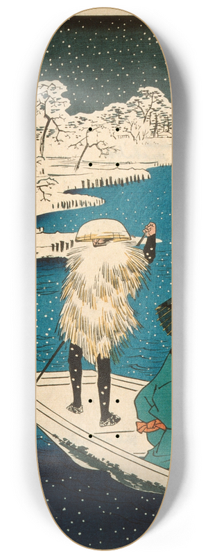 Utagawa Kunisada (Toyokuni III) - Hashiba Ferry in Snow 8.25 inch art skate deck Utagawa Kunisada (Toyokuni III) - Hashiba Ferry in Snow 8.25 inch art skate deck