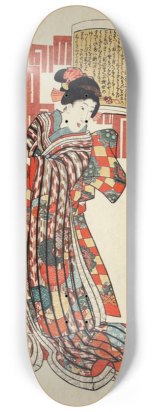 Utagawa Kunisada (Toyokuni III) - Poem by Kamakura Udaijin 8.25 inch art skate deck
