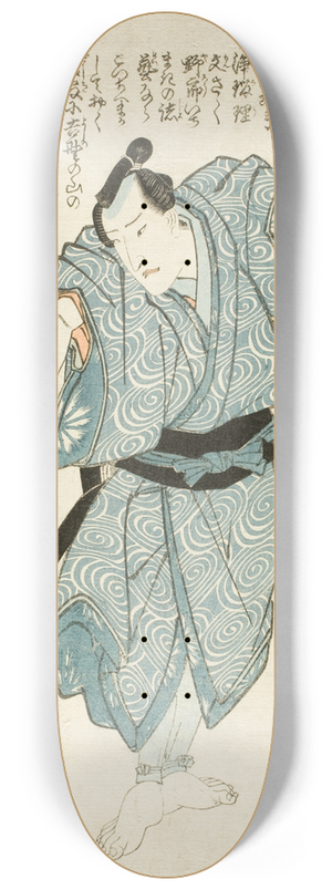 Utagawa Kunisada (Toyokuni III) - The Actor Mimasu Gennosuke in the role of Genshichi, the Tobacco Seller 8.25 inch art skate deck