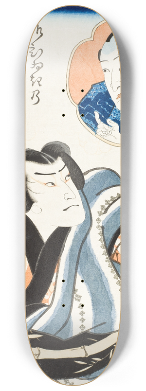 Utagawa Kunisada (Toyokuni III) - The Actor Nakamura Fukusuke I as Hanaregoma no Chkichi in the Play Futatsu chch kuruwa nikki 8.25 inch art skate deck