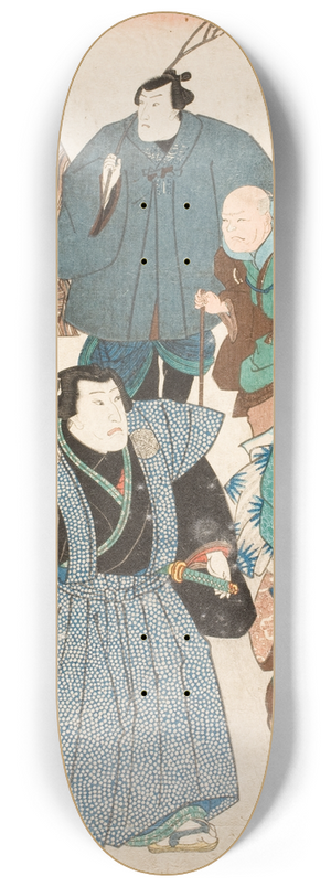 Utagawa Kuniyoshi - Celebrating Spring (Kabuki Actors Disguised as a Street Crowd) 8.25 inch art skate deck