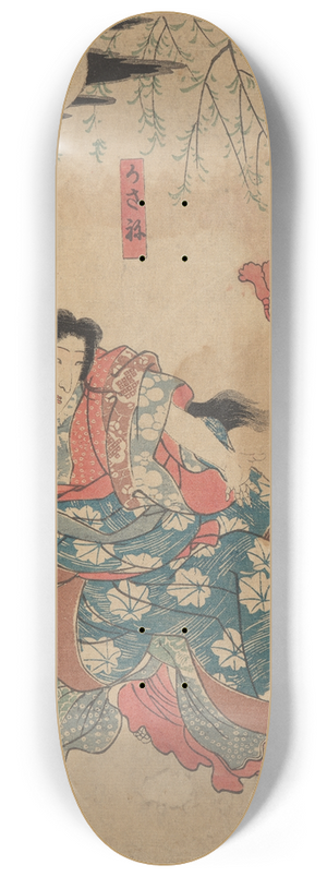 Utagawa Kuniyoshi - Female Figure Tossing a Purse 8.25 inch art skate deck
