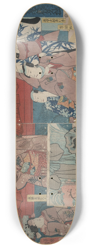 Utagawa Kuniyoshi - Tsurishinobu mebae no futsuzuka 8.25 inch art skate deck