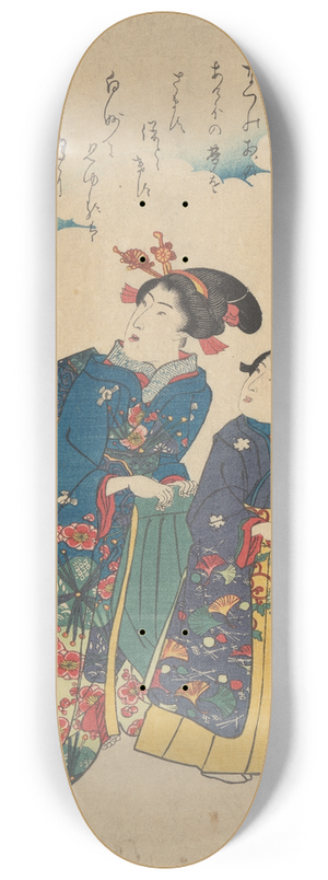 Utagawa Kuniyoshi - Two Women Looking at a Bird 8.25 inch art skate deck