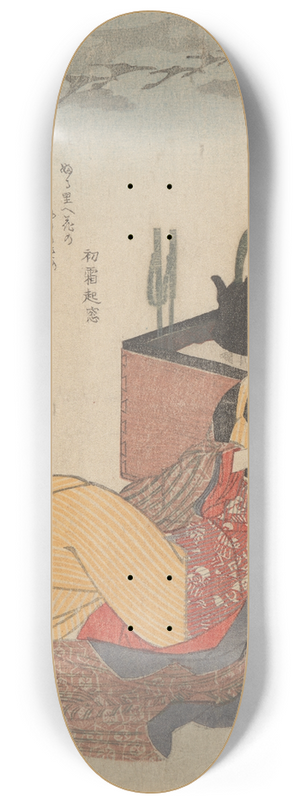 Utagawa Kuniyoshi - Woman Seated (black tea kettle in background) 8.25 inch art skate deck